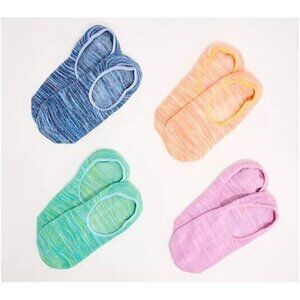 Complliments Womens 4 Pack of Seamless Liner Socks Heathered Multi L/XL A649485